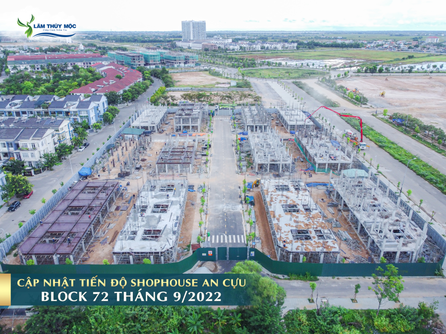 Tiến độ thi công Shophouse An Cựu City tháng 9/2022
