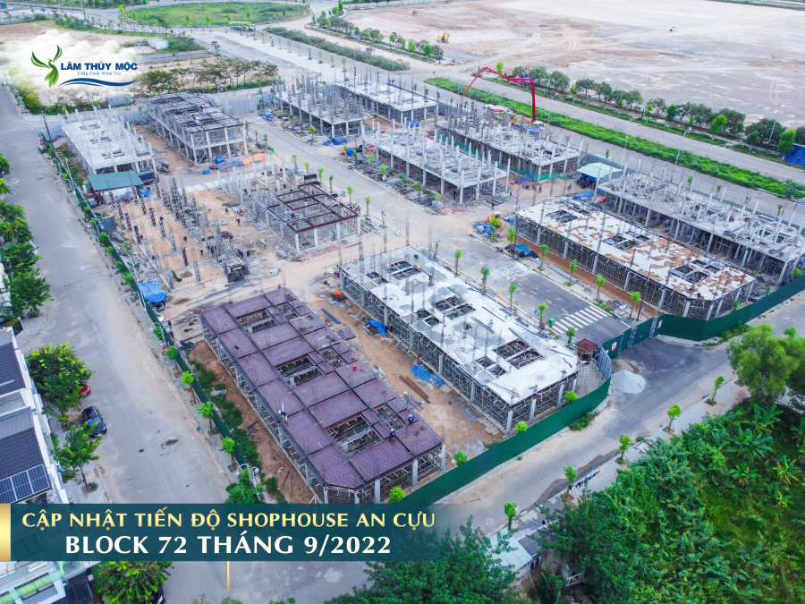 Tiến độ thi công Shophouse An Cựu City tháng 9/2022
