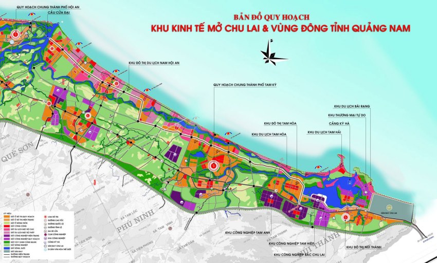 Bản đồ quy hoạch khu kinh tế mở Chu Lai